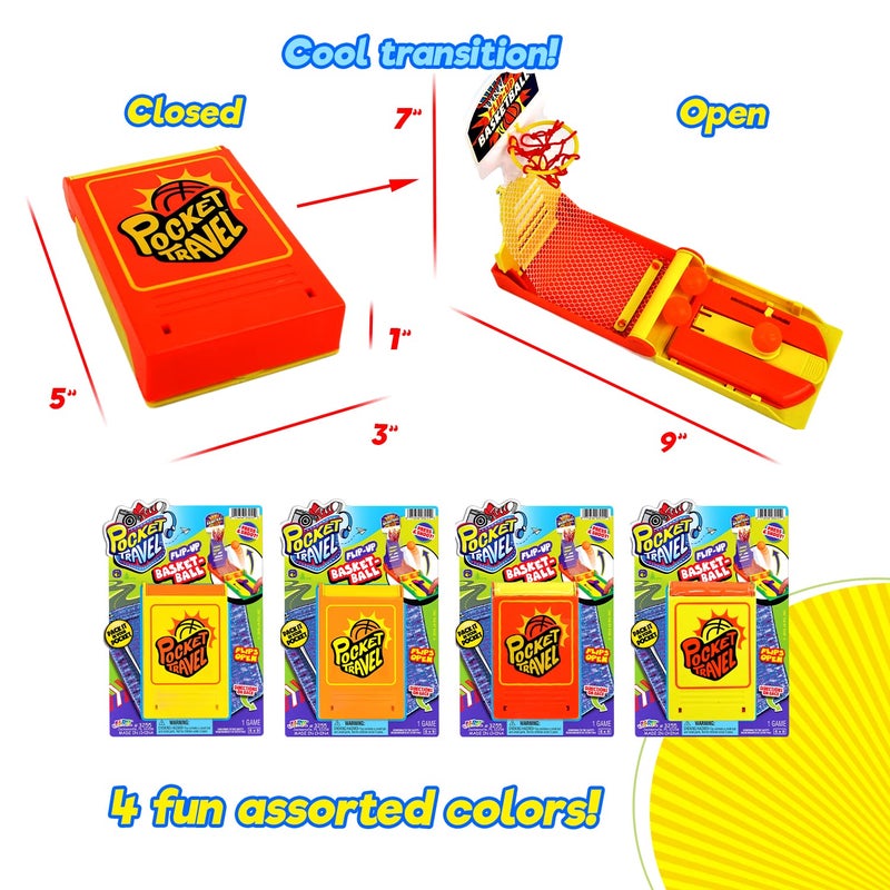 JA-RU Pocket Travel Mini Finger Basketball Shooting Game (1 Pack) - Handheld Mini Basketball Game for Kids, Tabletop Toys, Party Favors, Classroom Prizes & Goodie Bag Stuffers. 3255-1 - Image 2